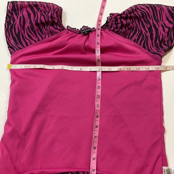 George Pink and Black Zebra Print Blouse with Decorative Detail Ws,Sz L (10-12) - Picture 6 of 9